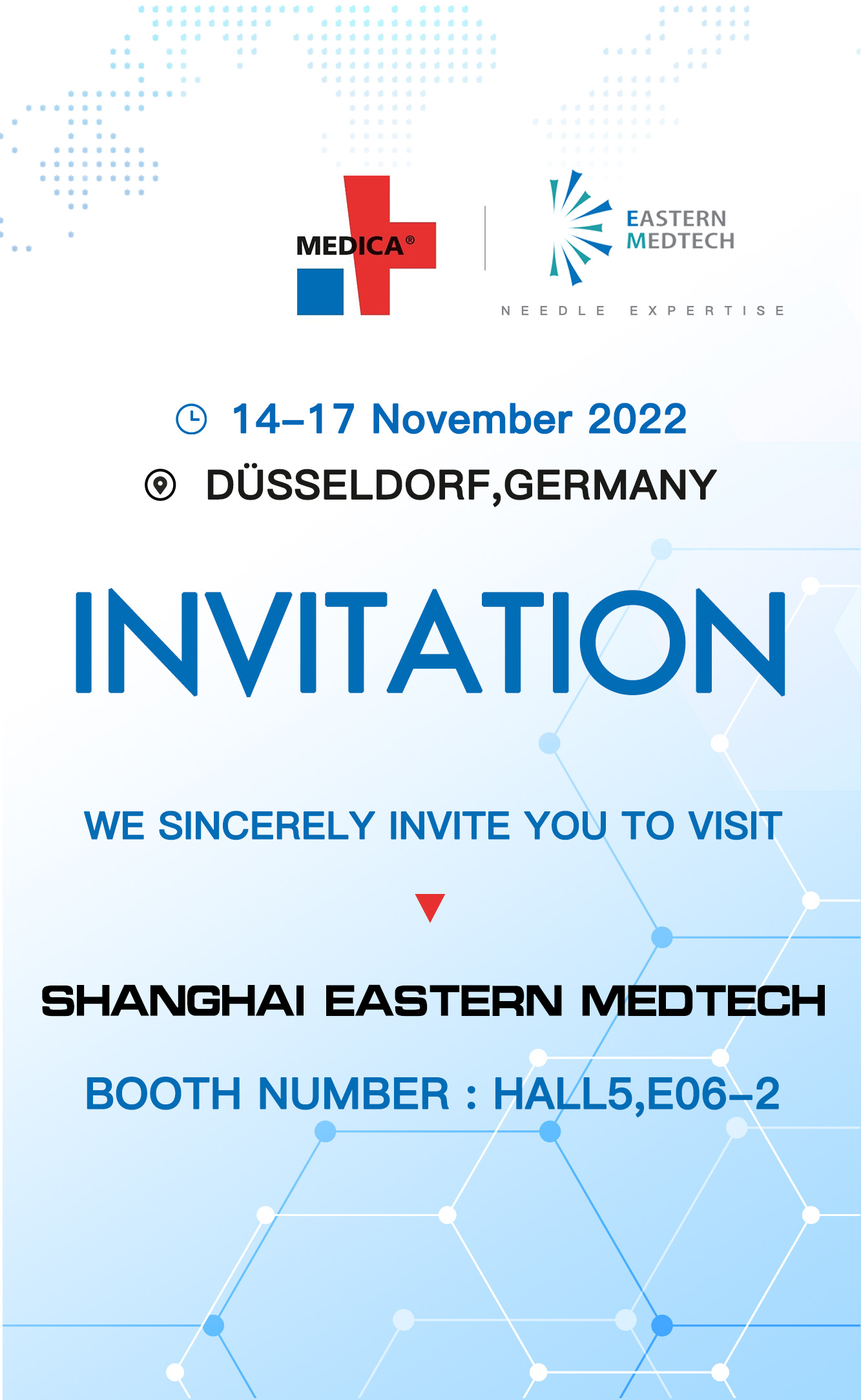 Welcome to visit us at MEDICA Dusseldorf 2022!